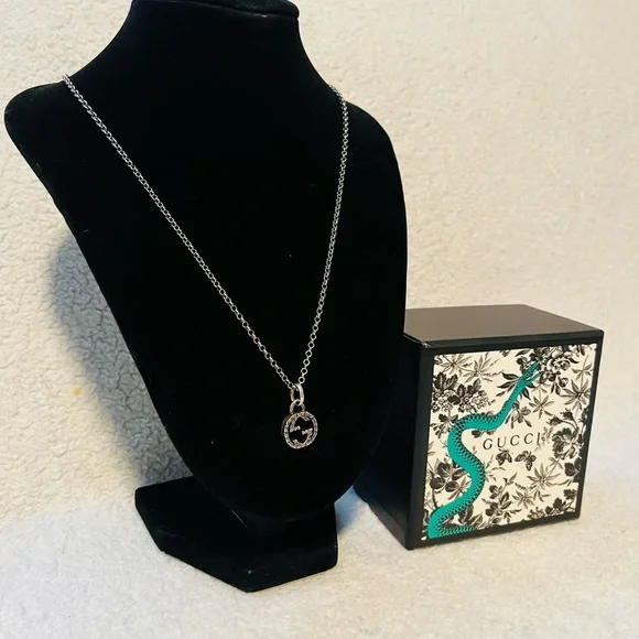 Gucci Interlocking G Arabesque 925 Silver Necklace - Picture 4 of 7